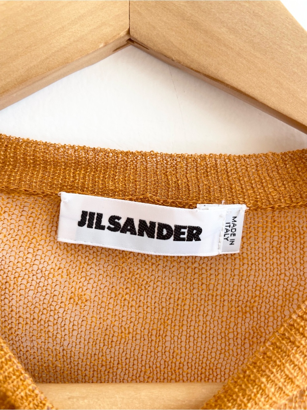 Jil Sander Orange Sheer Knit Long Sleeve Top - Picture 3 of 7